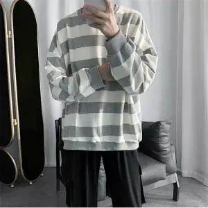 Oversized strip herre hættetrøjer koreansk hip hop efterår tynde afslappede sweatshirts kvinder rock hættetrøje plus størrelse tøj mænd japan hættetrøje: 3 / Xl