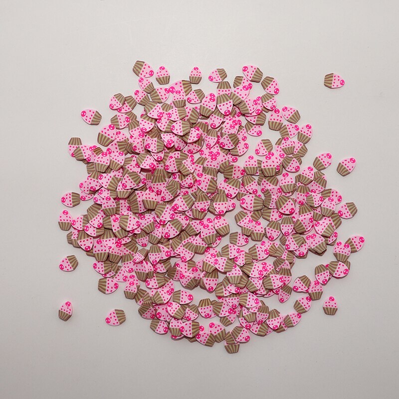 10g/Lot Pink Cake Slices Sprinkles For Slime Supplies Toy Polymer Clay Charms Accessories Addition For Fluffy Clear Slime