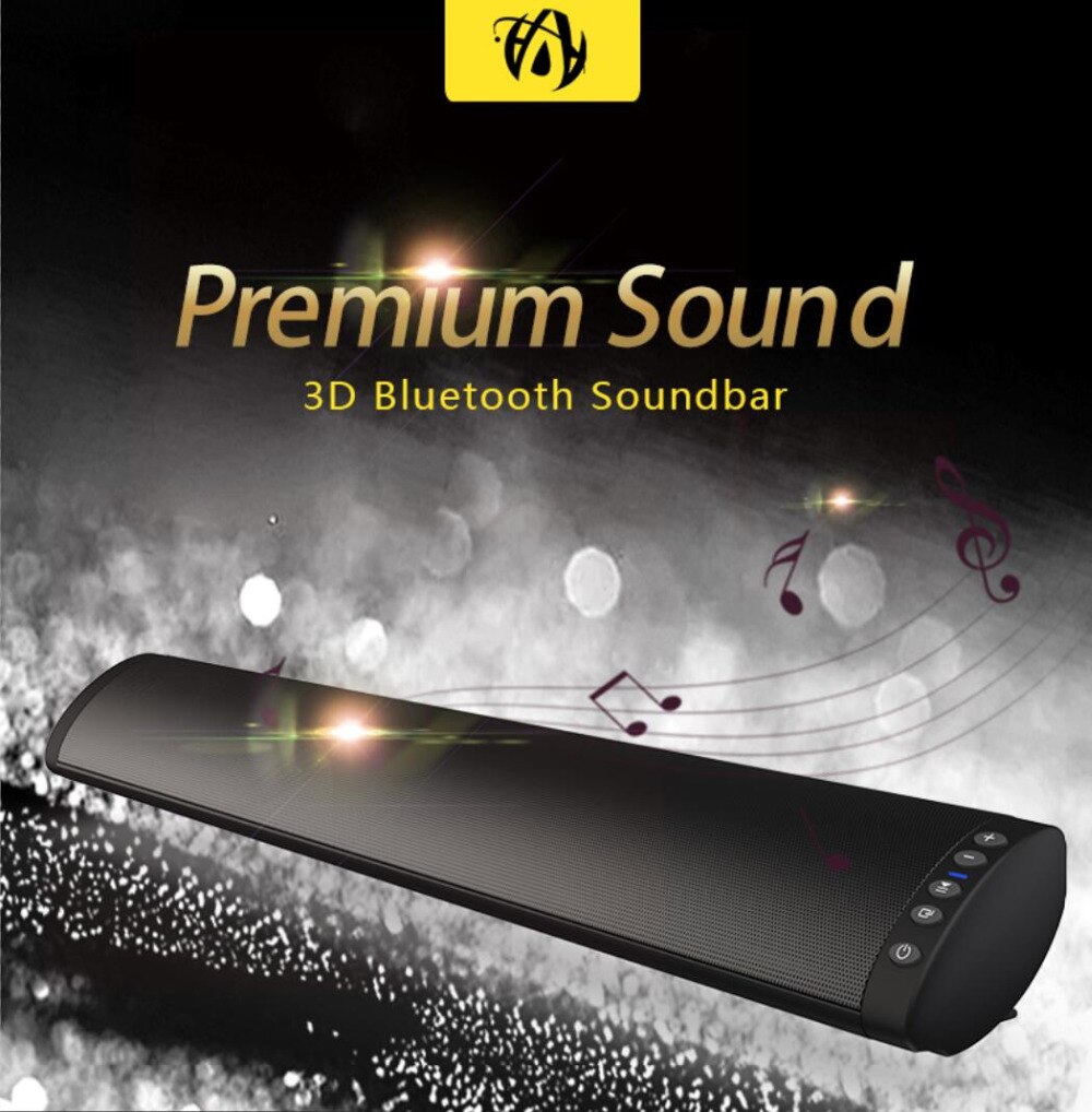 Nyeste bluetooth 5.0 soundbar høyttaler kraftig tv hjemmekino lydplanke med fjernkontroll/optisk kabel/rca/aux