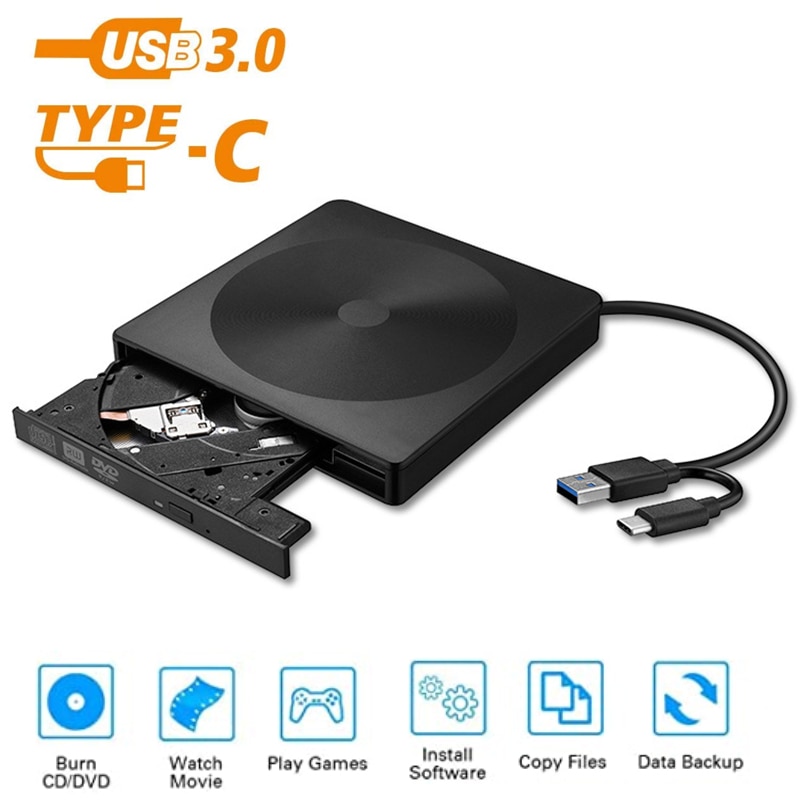 High Speed Writer CD DVD Burner USB3.0 Type C Slim... – Vicedeal