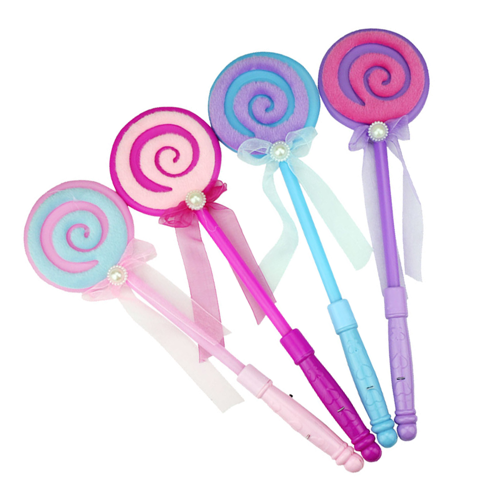 10pcs Kids LED Light-Up Lollipop Glow Sticks Toys Flashing Fairy Wand Sticks Birthday Party Supplies ( Color)