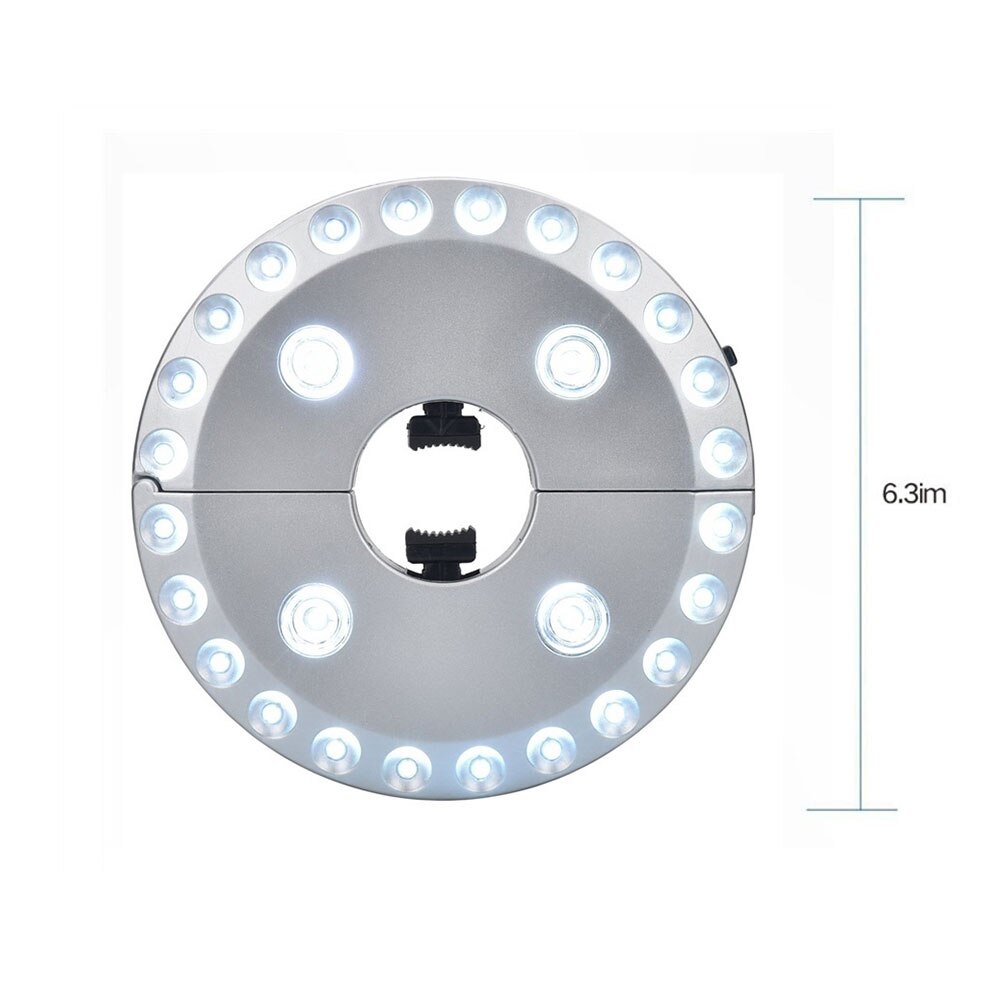 Holdbar paraplypæl lampe camping lys have 28 led bærbar paraply nat lampe nødlys lanterne sølv gårdhave