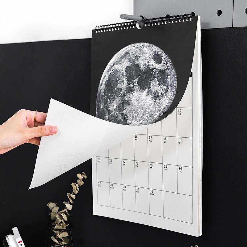Kawaii 2 størrelse måne hej kalender spiral væg kalendere tidsplan skrivebord datoer påmindelse tidsplan planlægning  sl2609