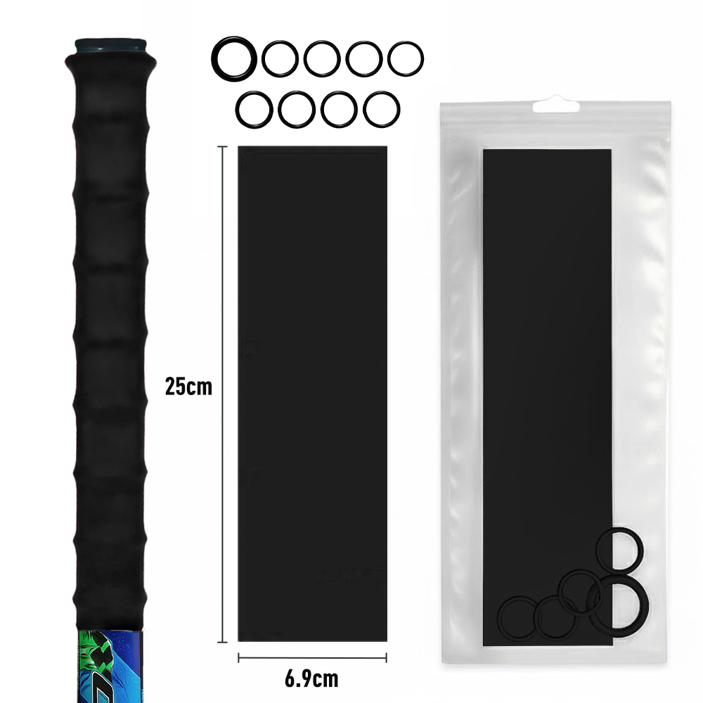 Cinta de Agarre para Palo de Hockey Hielo - Manguito Termorretráctil 6x25cm: Negro