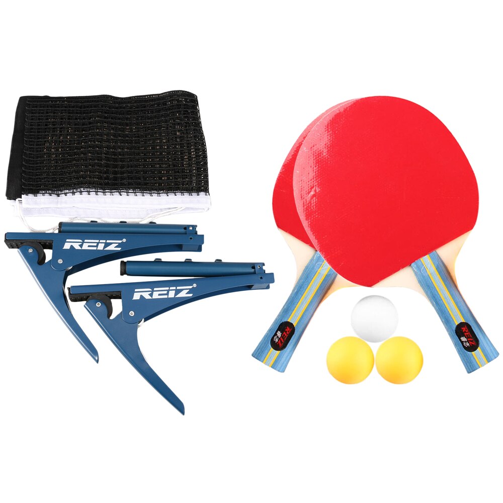Tafeltennis Racket Set Lichtgewicht Ping Pong Paddle Set met Tafeltennis Net Set Voor Indoor Outdoor Training Concurrentie