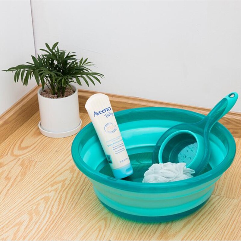 Folding Washbasin Kitchen Organizer Protable Vegetable Fruit Washing Basket Silicone Wash Basin Fruit Tray Travel Storage Basin