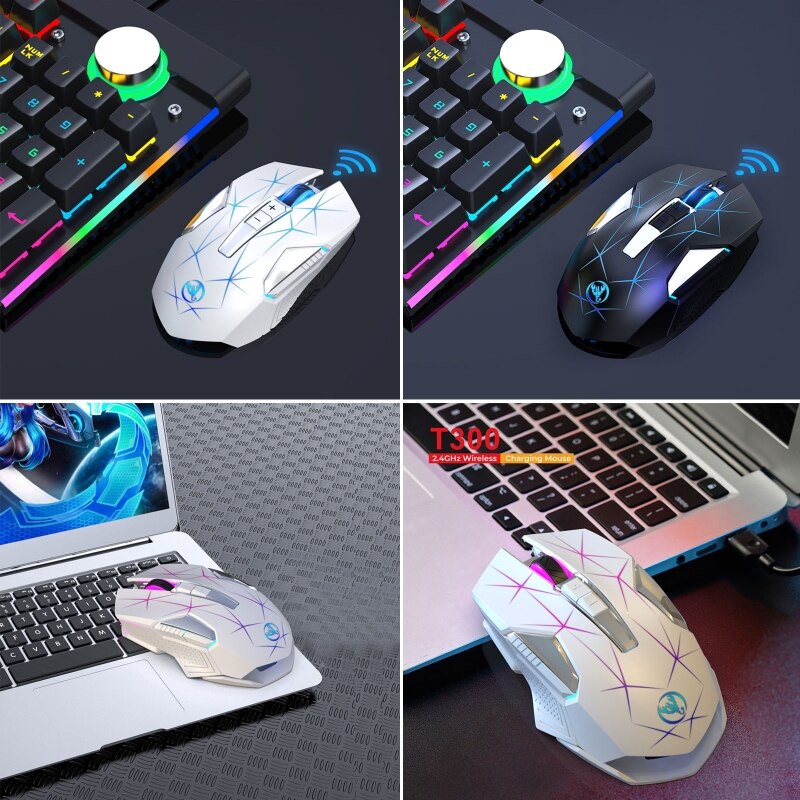 Tragbare, kabellose, wiederaufladbare maus, ergonomische gaming-maus mit 2400 dpi für laptop, notebook, pc, computer und tablet