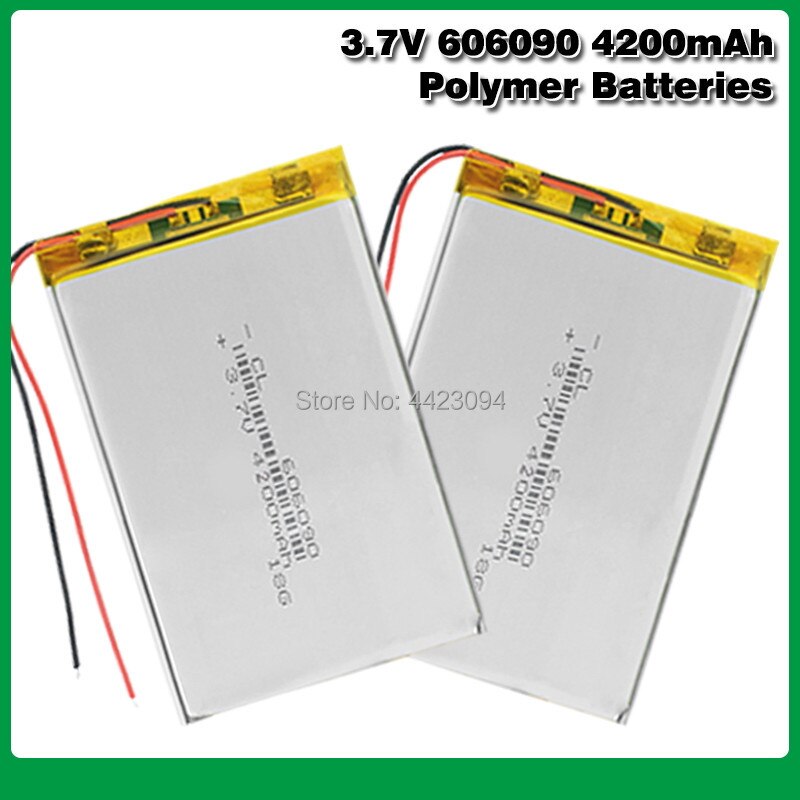 3.7V 606090 4200mAh Rechargeable Lipo Battery Tablet Dvd Camera GPS Electric Toys Laptop Lithium Polymer Batteries