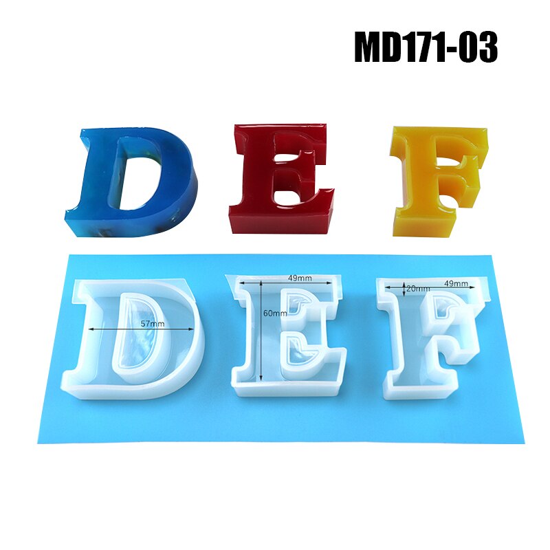 Moldes de silicone 26 letras inglês alfabeto resina fundição moldes de silicone diy fazendo ferramentas para casa letras decorativas: md1717-03