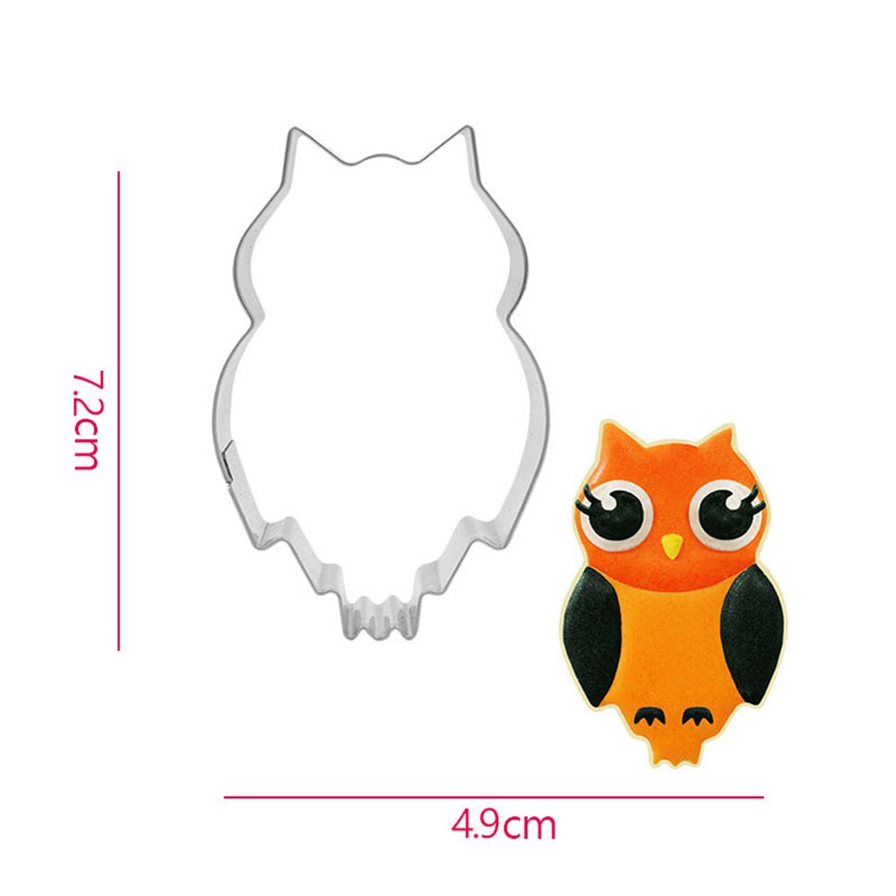 3D Cartoon Vorm Cookie Biscuit Diy Mold Rvs Cake Fondant Mold Keuken Bakvorm Cutter Tool Voor Halloween Decor: owl