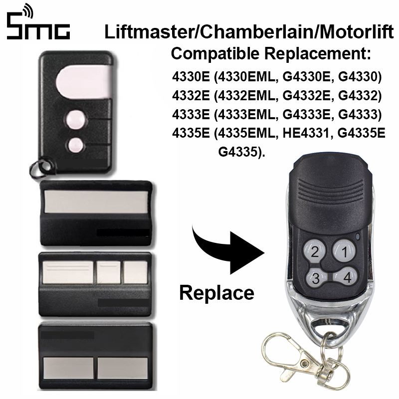 Chamberlain liftmaster fjärrkontroll garageportöppnare 433.92 mhz garagekontroll fjärrsändare: 4335e etc.