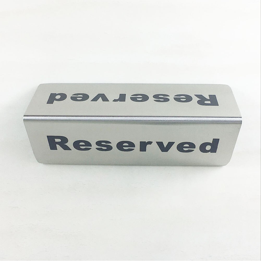 Table Sign Hotel Bar Stainless Steel Triangle Cafe Reserved Double Sided Reusable Restaurant Tableware Brushed Lightweight