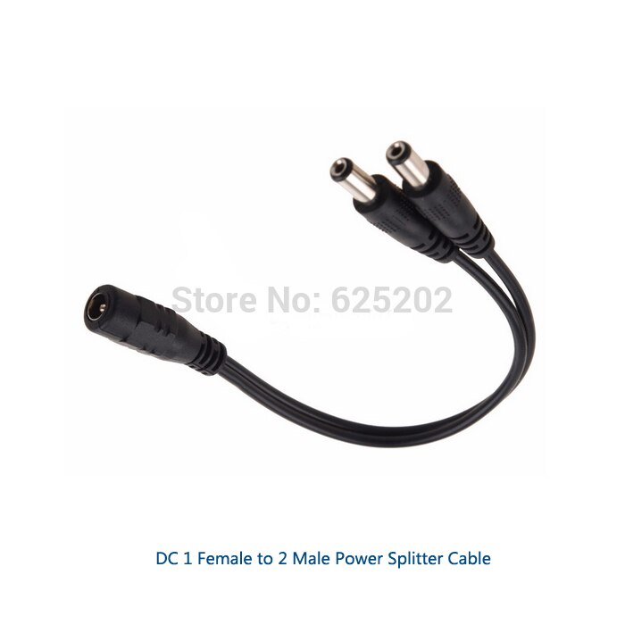 2 Kanal Power Kabel Splitter Für Secuirty System Kamera Für DC 1 Buchse auf 2 Stecker 2 stücke