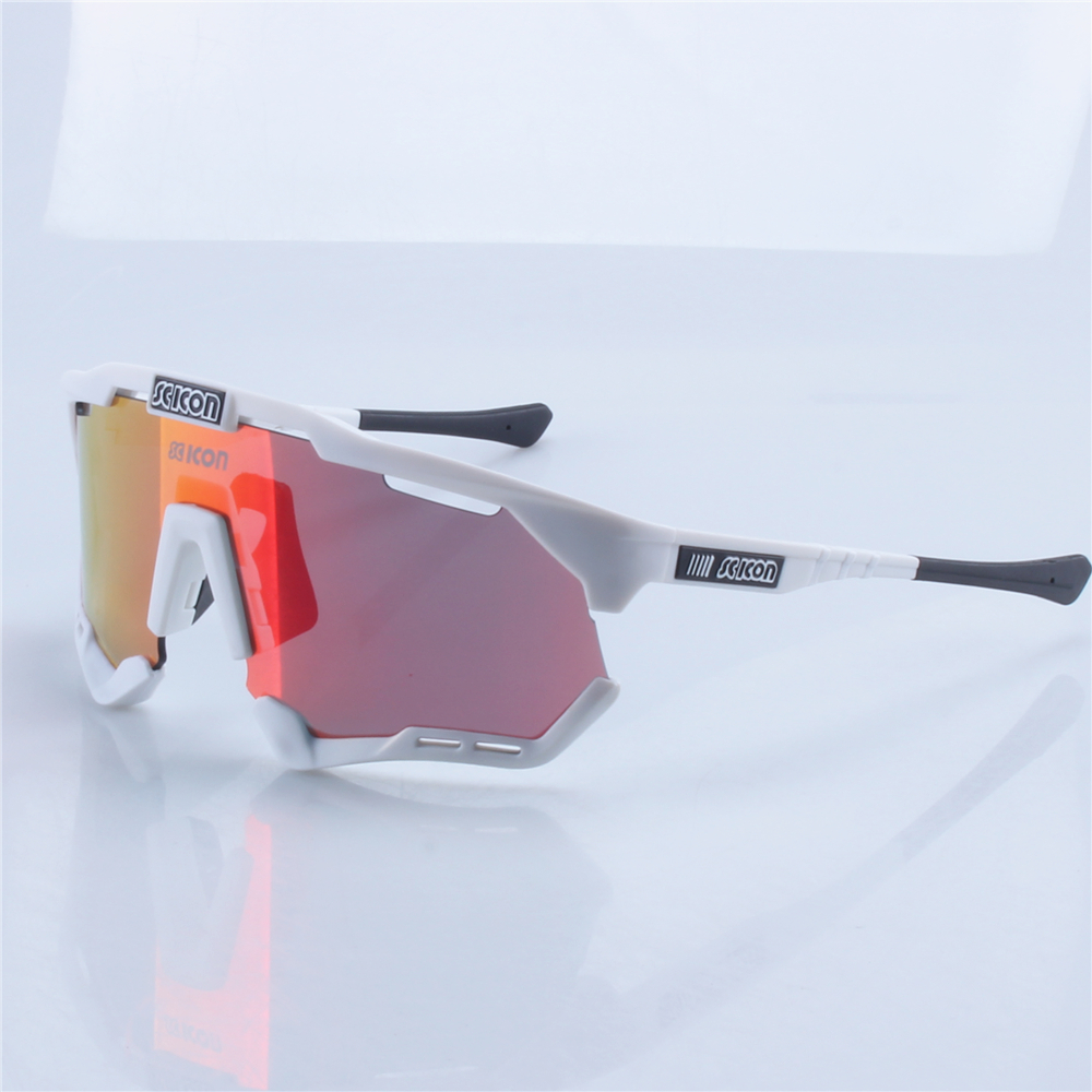 Gafas de ciclismo SCICON UV400, gafas de sol para deportes al aire libre, gafas de ciclismo MTB para hombres y mujeres, gafas para bicicleta de carretera: Plata