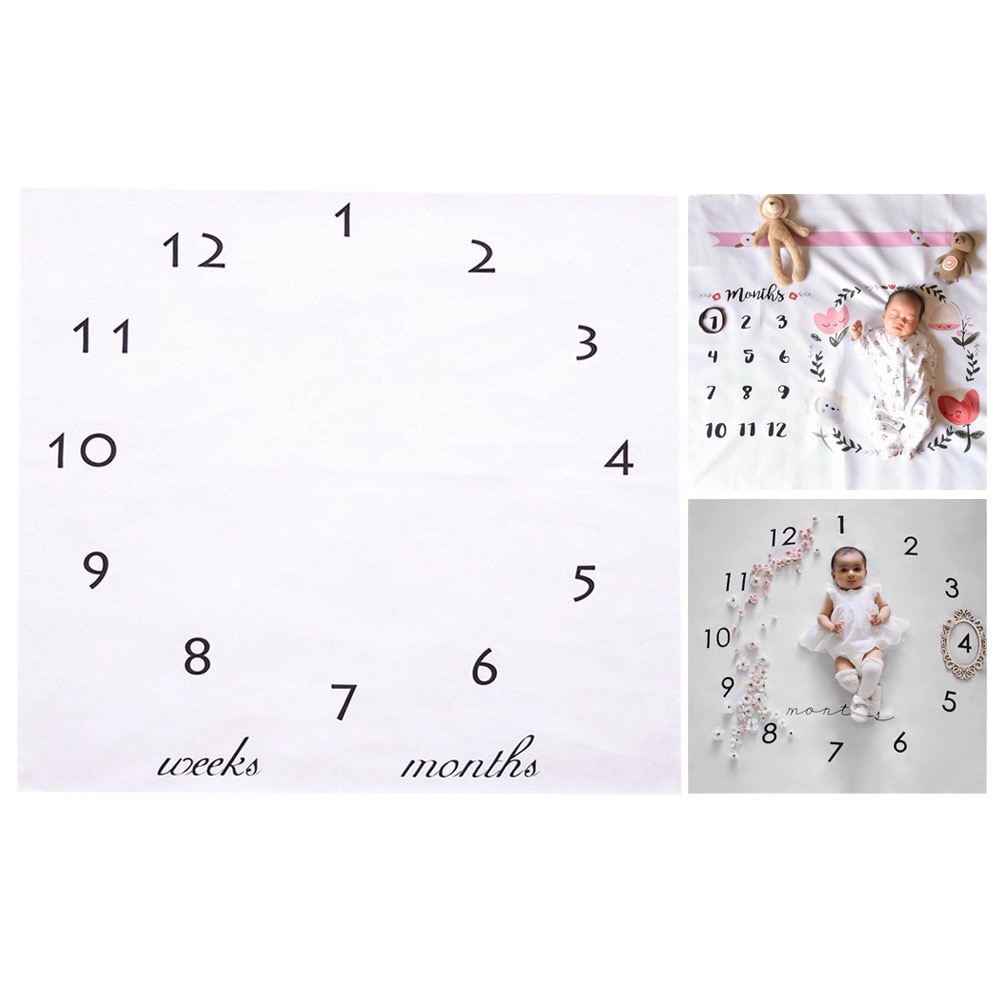 Baby Milestone Deken Fotografie Prop Deken Leuke Baby Schattig Tapijt Zachte Baby Spelen Mat Foto Accessoires 100x100cm