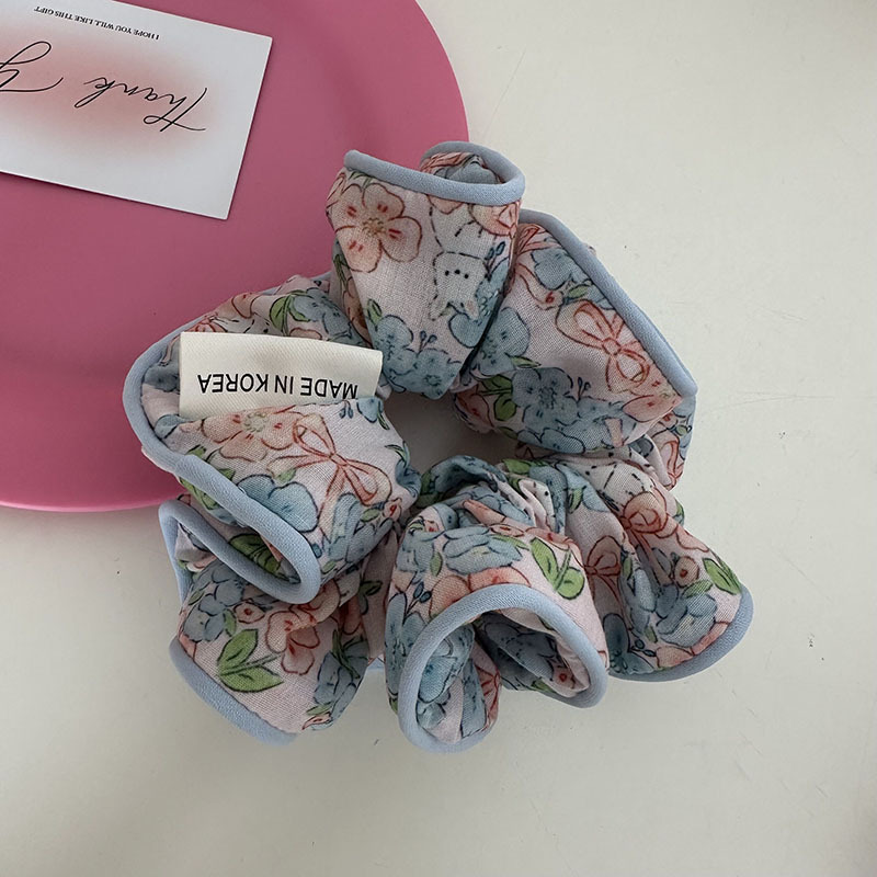 Ins Floral Dieren Patroon Elastisch Haar Scrunchies Stof Headrope Haaraccessoires: GRIJS