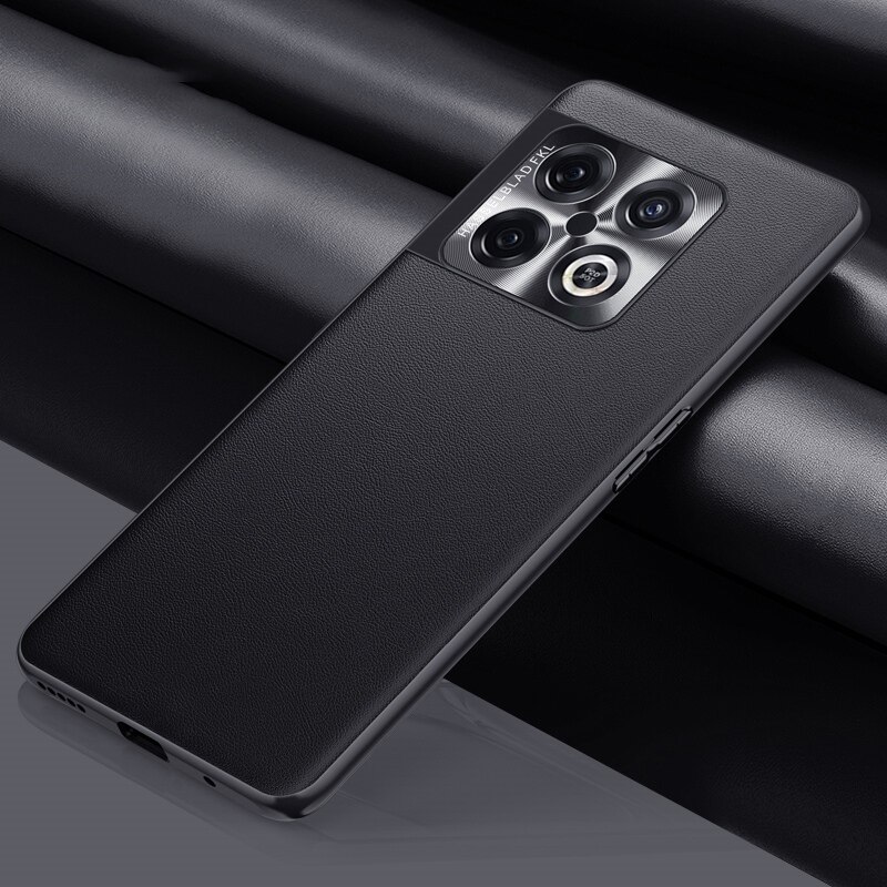 Luxus Leder Telefon Fall Für OnePlus 10 Pro 10Pro Abdeckung Matte Volle Schutz Fall Für OnePlus10 Pro One Plus 10 pro Coque: Black - 2