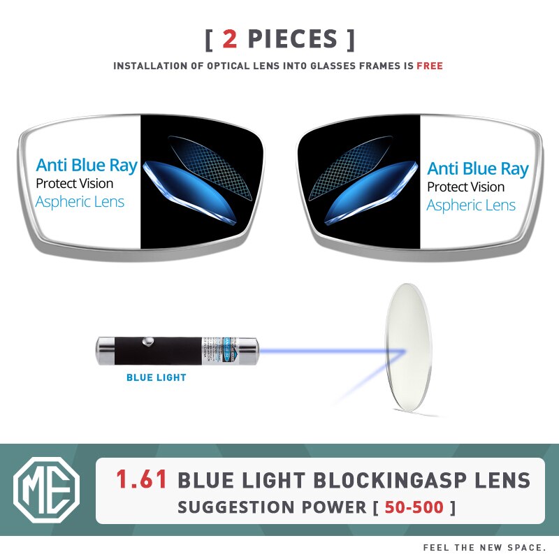 MERRYS Men Women Alloy Glasses Half Frame Myopia Prescription Eyeglasses Optical Frame S2265: 1.61 Anti Blue Ray