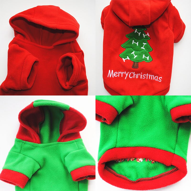 Merry Christmas Clothes For Puppy Cute Xmas Costumes Winter Warm Coat Small Dog Outfit Soft For Pets Multiple Sizes