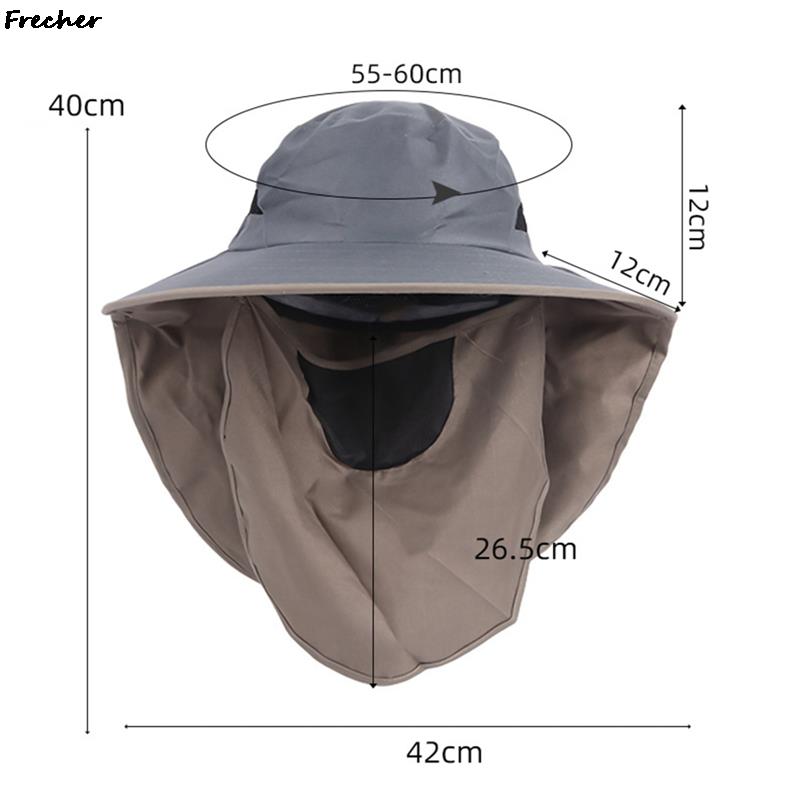 Chapeau de soleil pour pêcheur, casquette de Protection solaire pour le cou et le visage, Protection UV, chapeau à rabat, grand avant-toit réglable pour homme