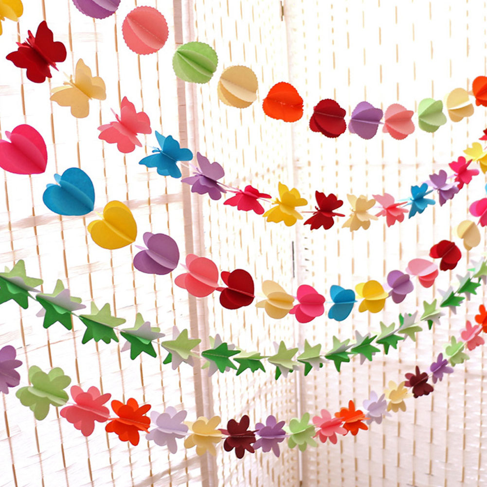 3D Paper Butterfly Garland Buntings For Wedding Party Birthday Festival Diy Banner Hanging Decorations 3D Paper Butterfly String