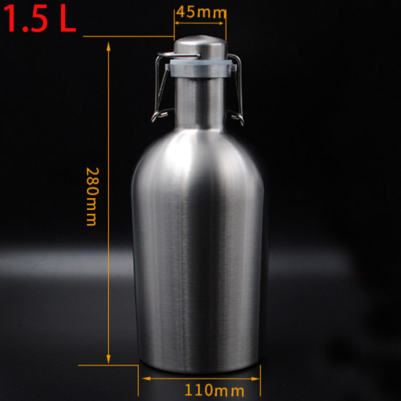 Healthy Beer Barrels Pot Stainless Steel Wine Barrel 1L 1.5L 2L Bottle Double Wall Drink Kettle Wine Jugs Barware