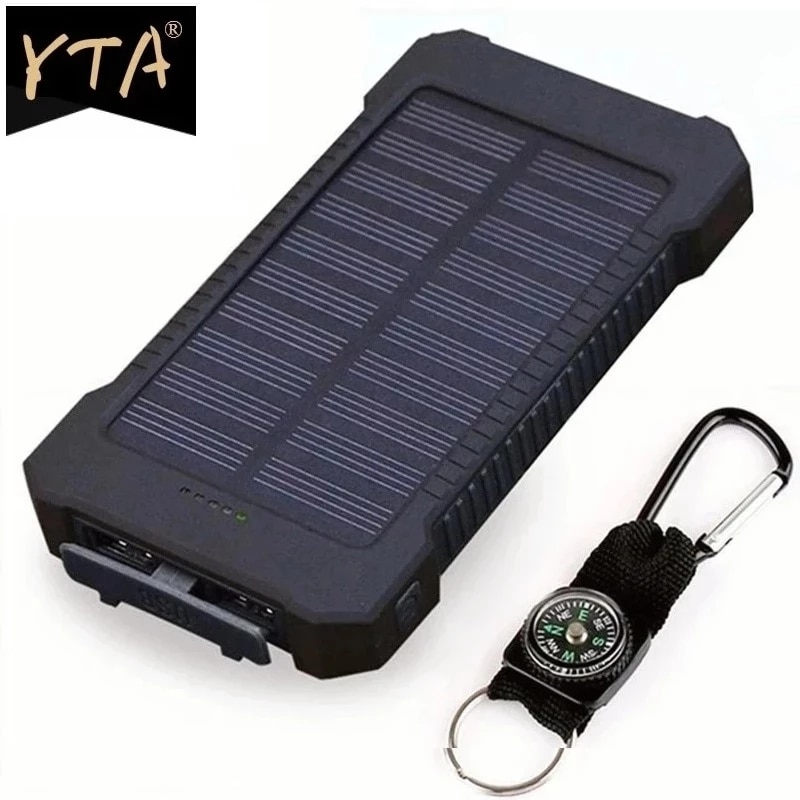 Solar Power Bank Waterdichte 30000Mah Solar Charger 2 Usb-poorten Externe Lader Powerbank Voor Xiaomi Smartphone Met Led Licht