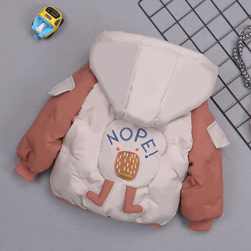 baby clothes winter baby cotton jacket winter thick cotton coat jacket cotton clothes: Red / 3M