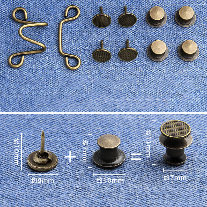 Bouton de Rivet amovible en métal, crochets à vêtement, jean, réglage de la taille, boucle Invisible, bricolage, 27mm 32mm