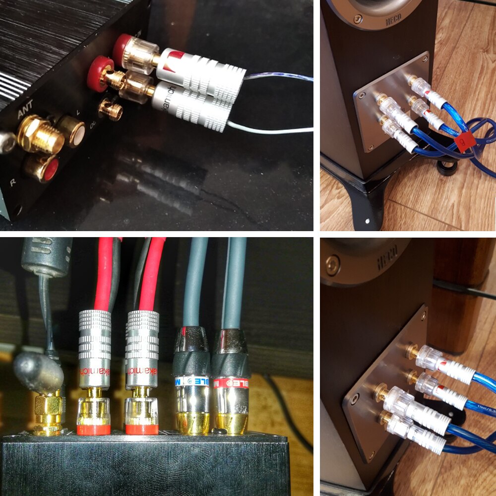 8Pcs 4mm Banana Plugs Neue 24K Gold Lautsprecher Nakamichi für Video Lautsprecher Stecker