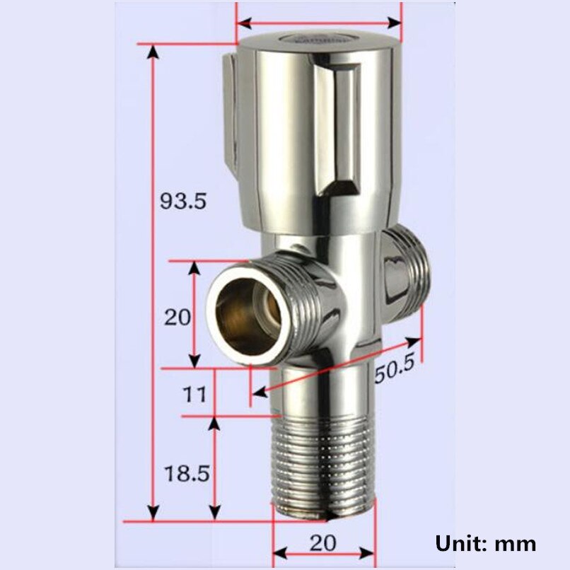 G1/2*1/2 Double Outlet Brass Cold Water Angle Valve Kitchen Bathroom Accessories Water Heater Angle Valves
