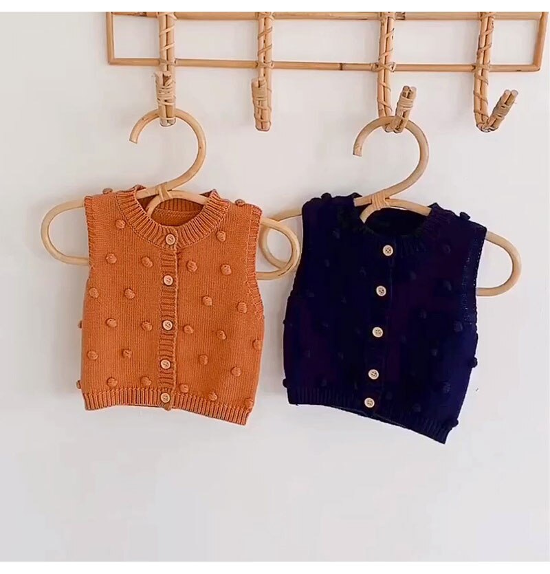 Baby Vest Coat Handmade Ball Baby Girl Boy Clothes Autumn Infant Girls Boys Outerwear Toddler Baby Cardigan Coats 1PC