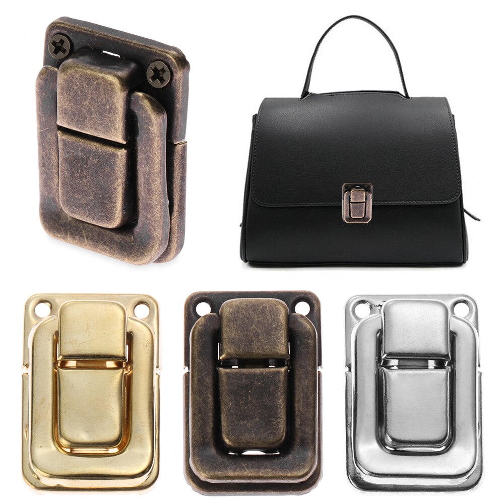 2 Stuks Lederen Tas Gesp Antieke Doos Hasps Legering Slot Vangst Vergrendelingen Voor Sieraden Borst Doos Koffer Clip Sluiting Vintage hardware