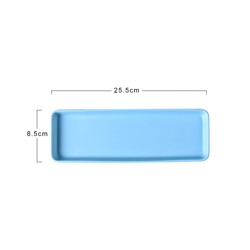 Ceramics Rectangle Plate Salad Steak Pasta Household Kitchen Dishes and Plates Sets Japanese Sushi Ceramica Plates: Blue