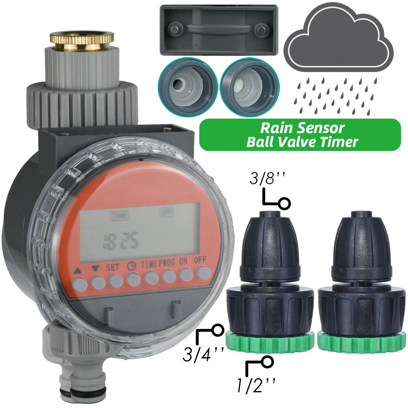 Zawór kulowy czujnika deszczu robić szklarni KESLA, bezciśnieniowy, z timerem robić automatycznego nawadniania, zestaw robić nawadniania kropelkowego, zbiornik na wodę.: Niebieski