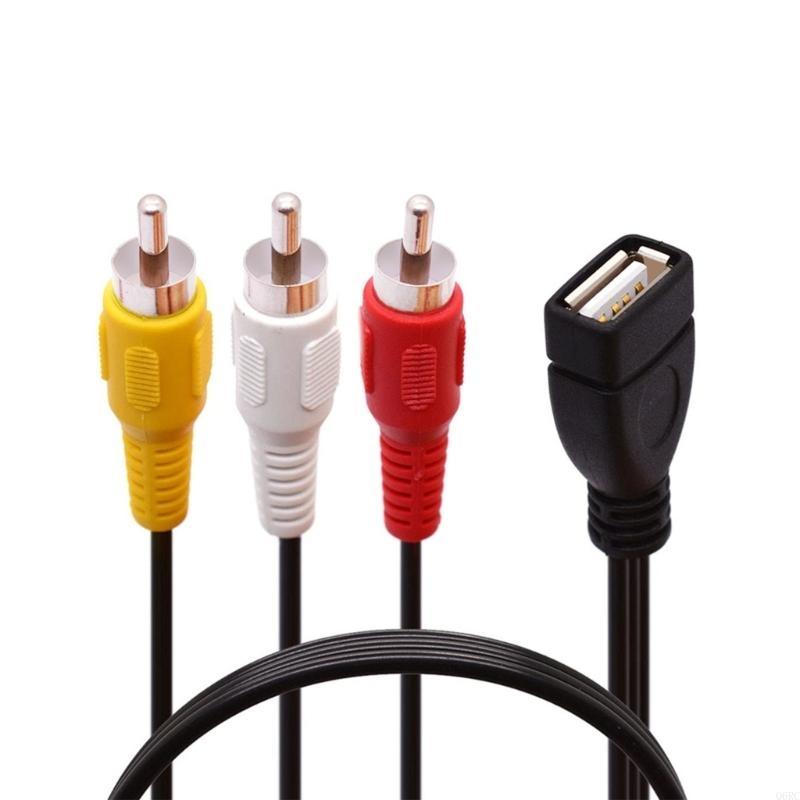 Q6rc usb naaras  to 3 rca uros muunnin videokaapeli videokameroiden sovitin usb  to 3 rca kaapeli tv-boksin jakaja
