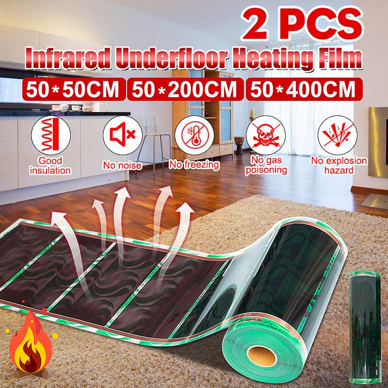 220V Infrared Floor Heating Film Healthy Underfloor Heating Carbon Film Heater For Home Bedroom Winter 0.5/2/4M Length