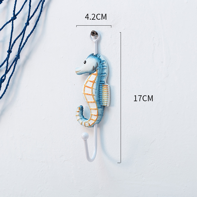 Neue nautische Kleidung Hüte Haken Huaqi HYJ002 mediterranen Stil Kleiderhaken Holz Handtuchhalter für Wanddekoration
