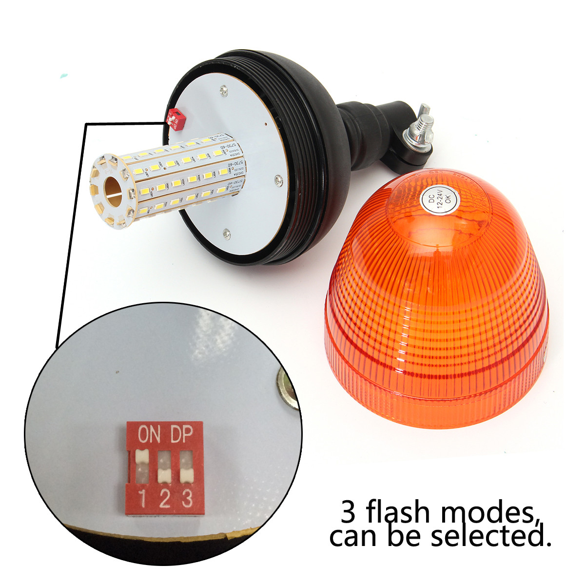 LED Warning Flash Beacon Lights 12V-24V Strobe LED Amber Warning Safety Flash Beacon Lights For Forklift Truck Tractor Bus