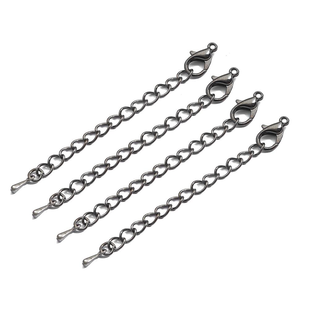 10Pcs 6 Colors Necklace Extender Bracelet Extender Extension Tails DIY Craft Jewelry Finding Making Matching Connectors: Gunmetal