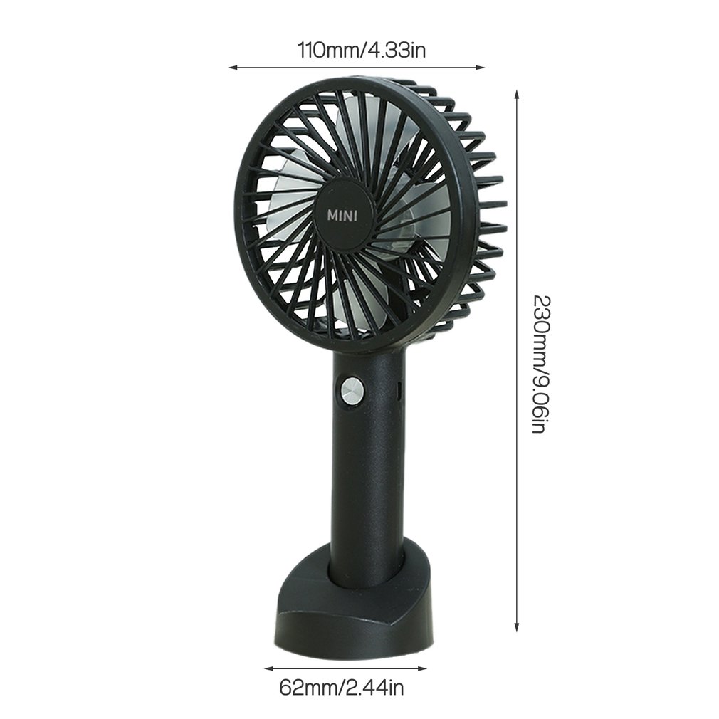 Portable USB Rechargeable Fan Mini Handheld Air Cooling Fan Desktop Ventilation Fan With Base 3 Modes For Travel Outdoor Cooler: WHITE