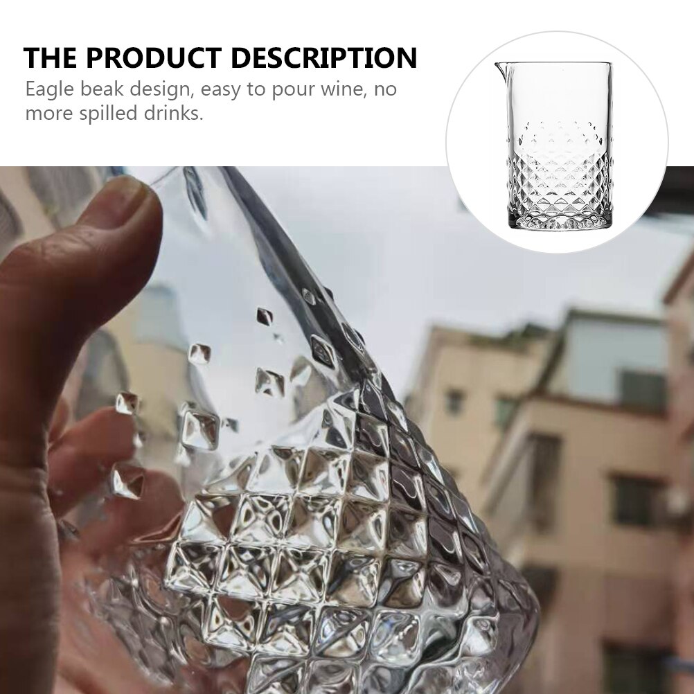 700ML Crystal Cocktail Glass Mixing Glass Bar Mixing Pitcher Cocktail Shaker Japanese Wine Dispenser Cup For Stirring Drinks