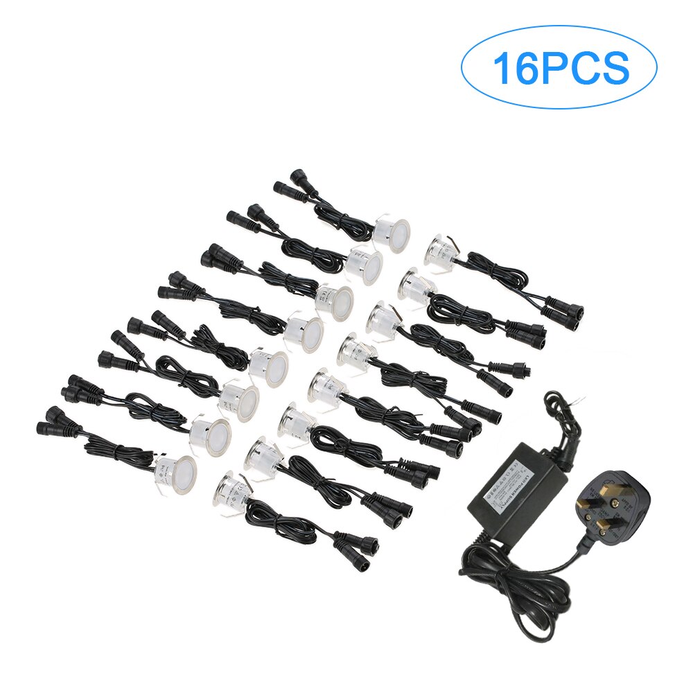16 PCS 0.6 W Hoge Heldere Verzonken LED Dek Licht Waterdicht In Ground Outdoor Landschap LED Verlichting voor Trap Patio tuin Vloer