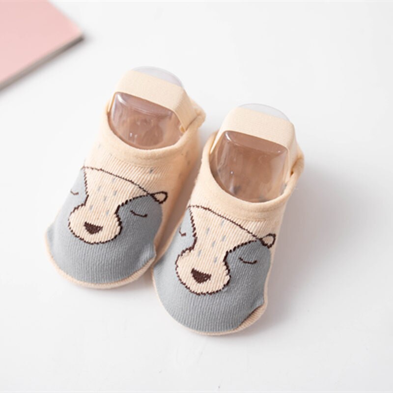 Baby Sokken Boot Sokken Katoenen Baby Peuter Vloer Sokken Leuke Cartoon Baby Anti-Slip Sokken Baby Meisje Baby Boy zachte Sokken: bear / 1-2year old