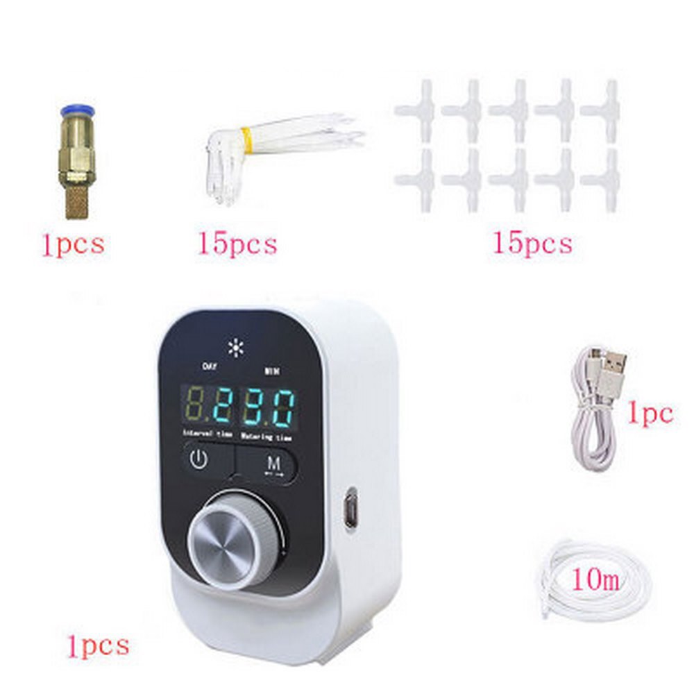 Temporizador de riego rotativo automático, dispositivo de regar, artefacto contador con memoria integrada, herramienta de jardinería: 10 meters 15 drops