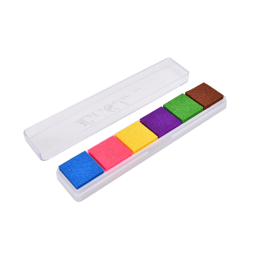 Non-Toxic Gradient Color Ink Pad Inkpad Rubber Stamp Oil Based Finger Print Nice For Children Stamp DIY Art
