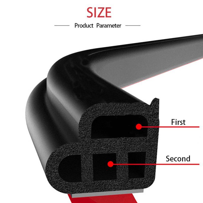 2M Car Roof Protector Seal Noise Insulation Car Door Weatherstrip Front Rear Windshield Edge Sealing Strip Sticker Accessory