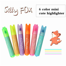 Søt 6 farge highlighter tusj fargerik fluorescerende penn god og holdbarhet skole og kontor nøkkel seksjon tusj