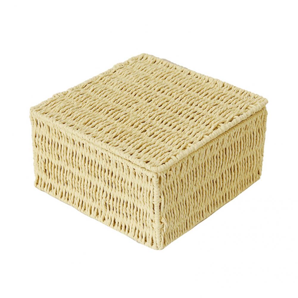 Storage Box Multi-purpose Storage Basket Organizer Anti-rust Reusable Storage Beautiful Rattan Case for Office Storage Box