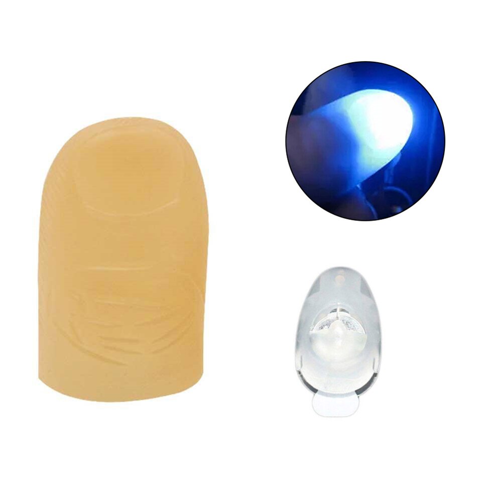 1Pc Finger Lamp Thumbs Light Magic Prop For Show Amazing Children's classic toys Length 4.6cm 4 colors: Blue